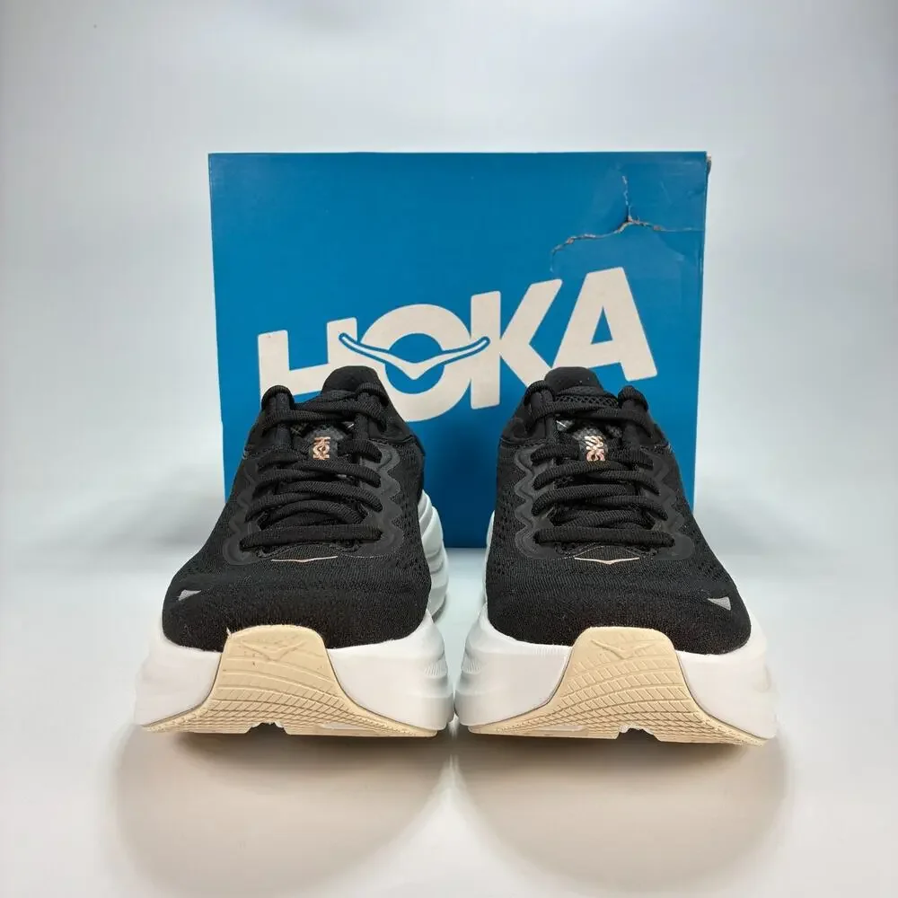 HOKA Bondi 9 Black Rose Gold Road Running Shoes 1162012 BRGL Women's Size 8.5B